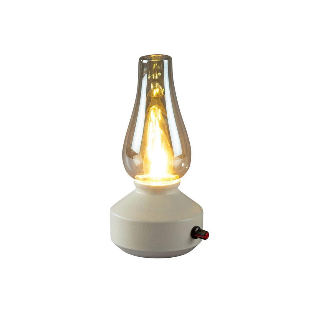 Oppladbar bordlampe med røykfarget glass og dimmer – IP44-Utebelysning Hagebelysning-Konstsmide-Hvit-4130-205-Lightup.no