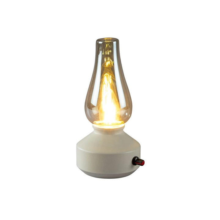 Oppladbar bordlampe med røykfarget glass og dimmer – IP44-Utebelysning Hagebelysning-Konstsmide-Hvit-4130-205-Lightup.no