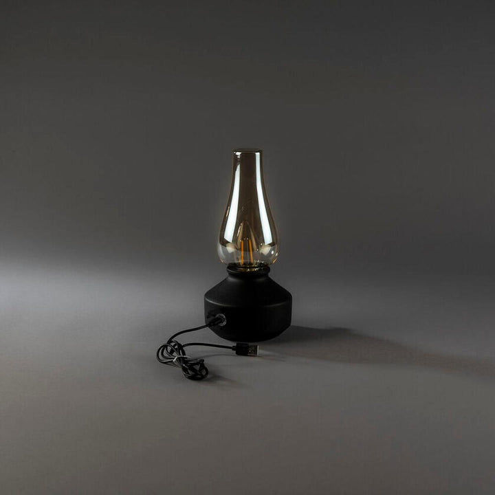 Oppladbar bordlampe med røykfarget glass og dimmer – IP44-Utebelysning Hagebelysning-Konstsmide-Hvit-4130-205-Lightup.no
