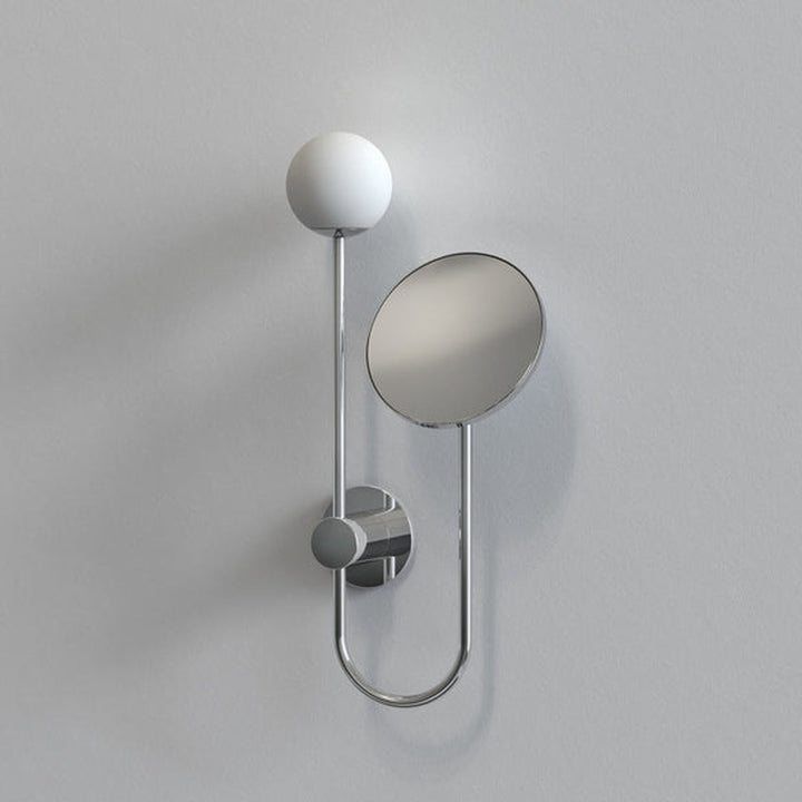 Orb Single vegglampe m/speil IP44 G9-Baderomsbelysning vegglamper-Astro Lighting-Svart / Opal-Asg__1424003-Lightup.no