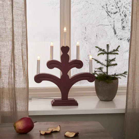 Orsa adventsstake 5-lys-Julebelysning adventsstake-Star Trading-Rød-156-23-Lightup.no
