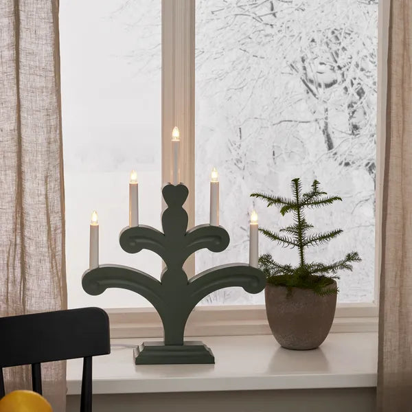 Orsa adventsstake 5-lys-Julebelysning adventsstake-Star Trading-Grønn-156-24-Lightup.no