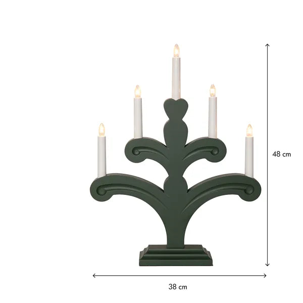 Orsa adventsstake 5-lys-Julebelysning adventsstake-Star Trading-Grønn-156-24-Lightup.no