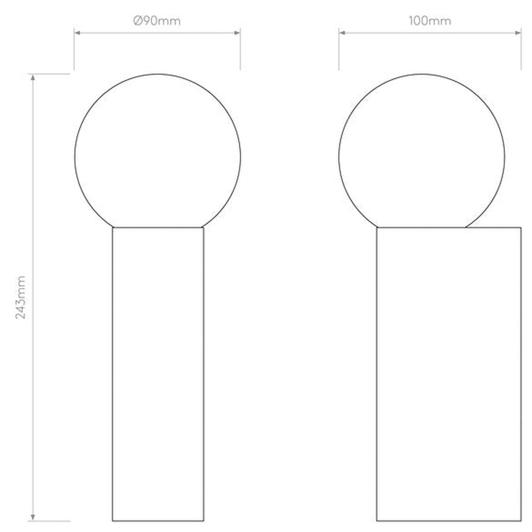 Ortona Single vegglampe IP44-Baderomsbelysning vegglamper-Astro Lighting-Svart / Opal-Asg__1459005-Lightup.no