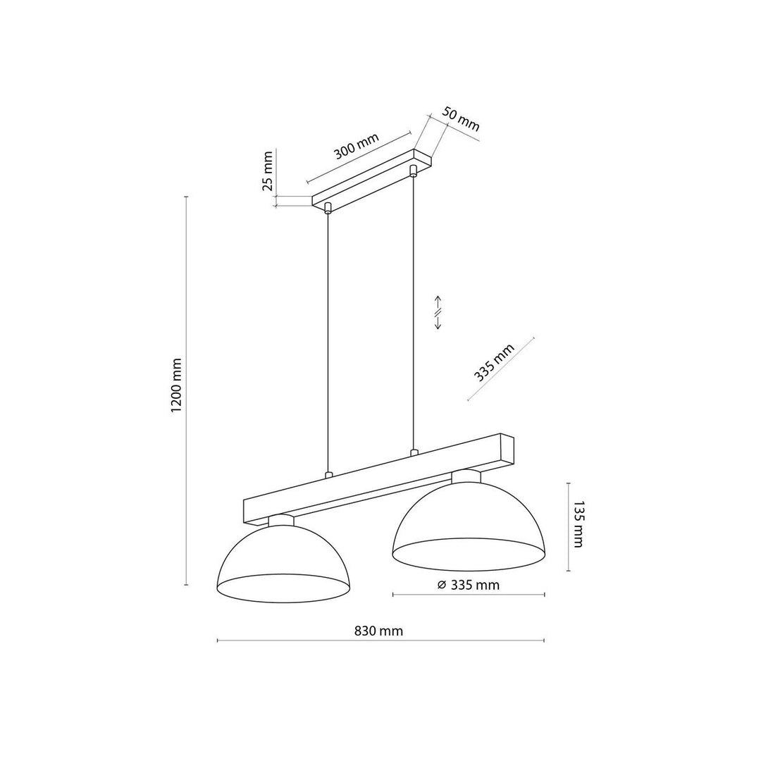 Oslo takpendel 2-lys B-vare-Takpendler-TK Lighting-Brun-TK-4507-bvare-Lightup.no