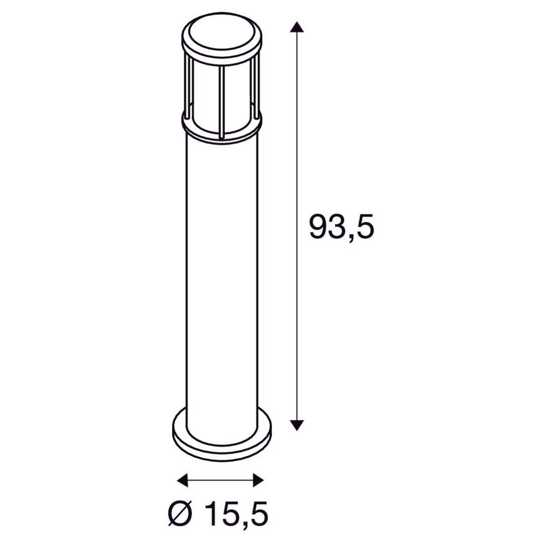 Otos pullert 93,5 cm IP43-Utebelysning pullert-Slv-Antrasitt-slv-230465-Lightup.no