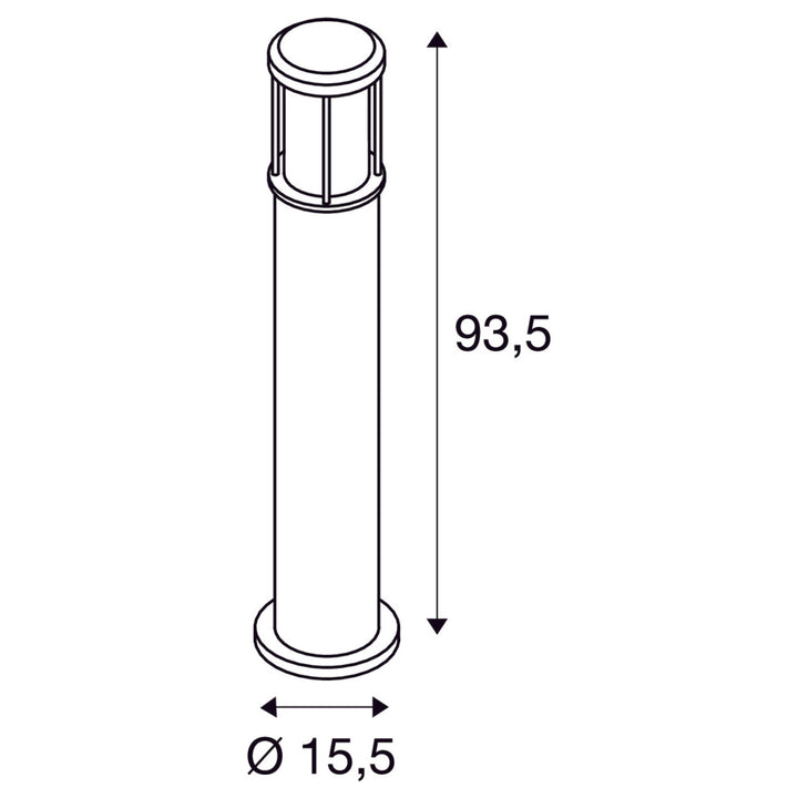Otos pullert 93,5 cm IP43-Utebelysning pullert-Slv-Antrasitt-slv-230465-Lightup.no