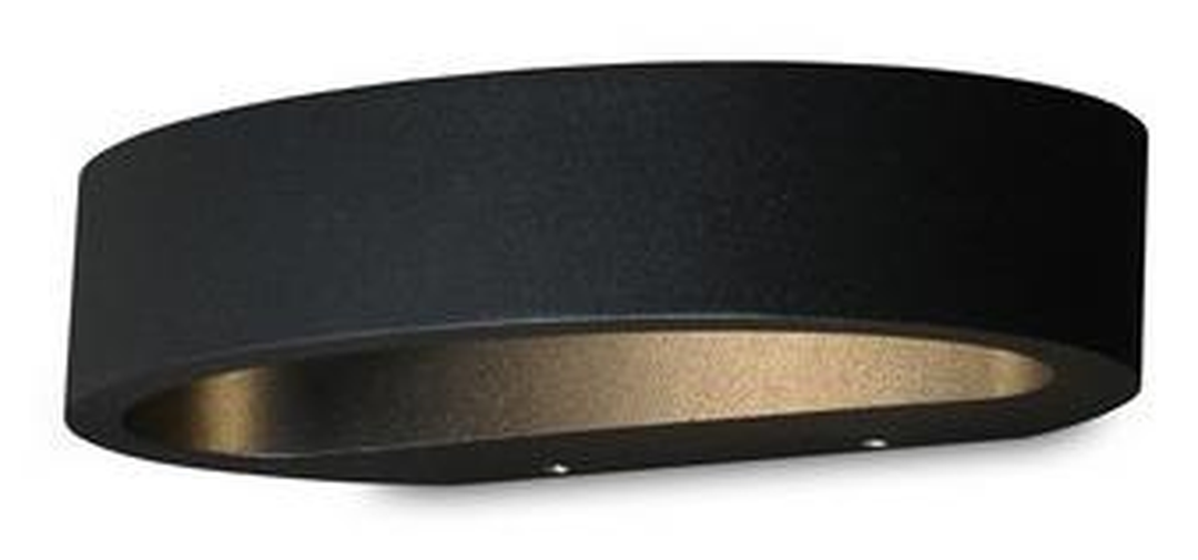 Ovali vegglampe LED - Svart - 214540405 - Lightup.no