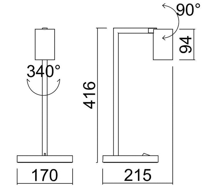 Oz K1 bordlampe - Svart/Gullfarget - B-vare-Bordlamper-NorDesign-Svart / Gull-74490105-bvare-Lightup.no