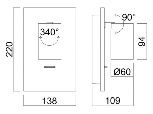 Oz K1 vegglampe m/USB - Svart/Gullfarget-Vegglamper-NorDesign-Svart / Gull-064490105-Lightup.no
