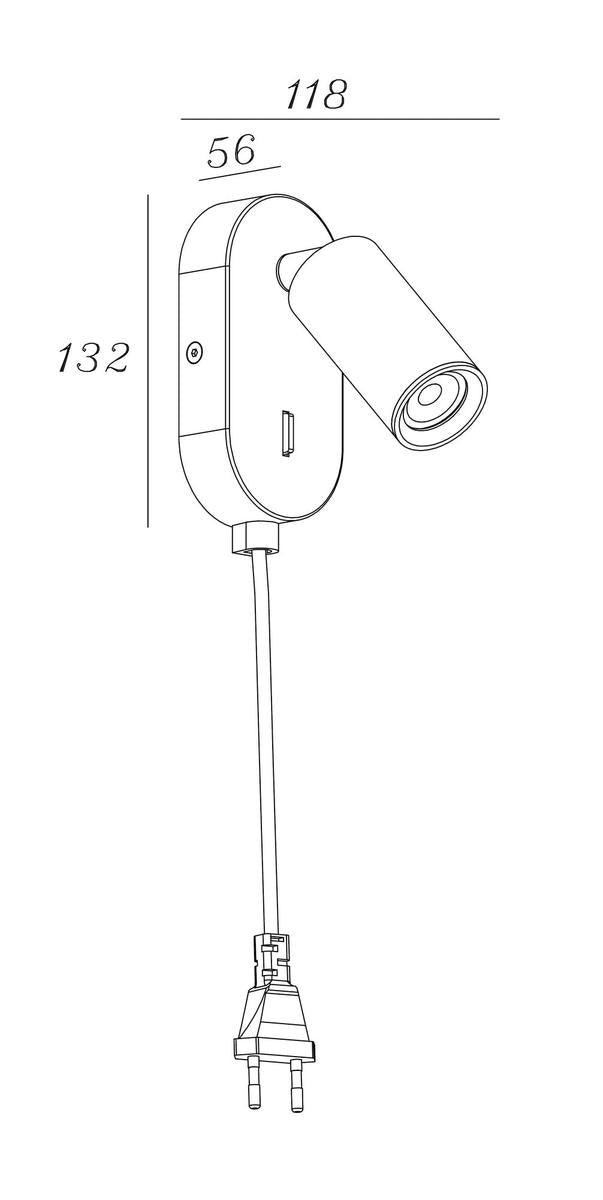 Oz mini K1 vegglampe GU10 mini-Vegglamper-NorDesign-Svart-771140105-Lightup.no
