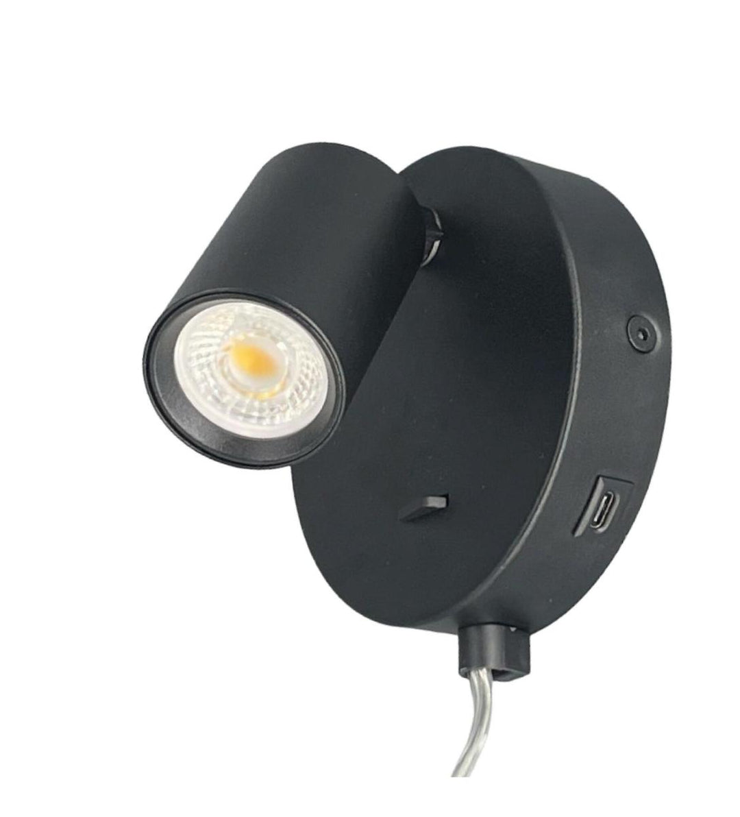 Oz mini K1 vegglampe med USB C GU10 mini-Vegglamper-NorDesign-Svart-771143105-Lightup.no