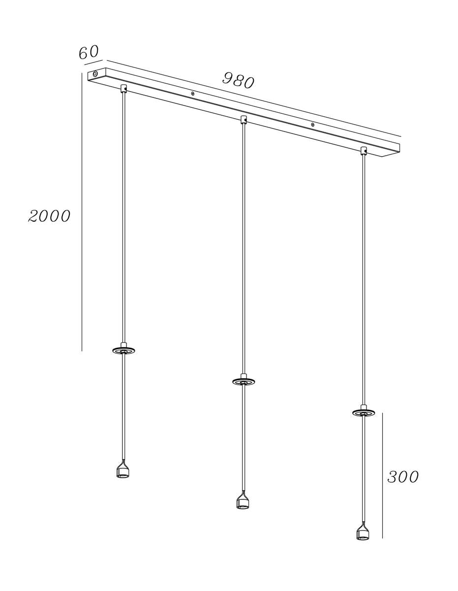 Oz mini K3 pendeloppheng uten tube-Takpendler-NorDesign-Svart-371140305-Lightup.no