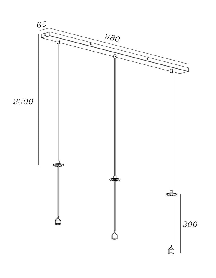Oz mini K3 pendeloppheng uten tube-Takpendler-NorDesign-Svart-371140305-Lightup.no