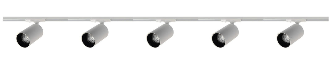 Oz spotskinne 5 spotter 2 meter - Pure white/Svart-Spotskinner 230V-NorDesign-Pure White / Svart-784490106+389560206+389561206+389561306-Lightup.no