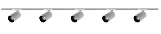 Oz spotskinne 5 spotter 2 meter - Pure white/Svart-Spotskinner 230V-NorDesign-Pure White / Svart-784490106+389560206+389561206+389561306-Lightup.no