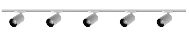 Oz spotskinne 5 spotter 2 meter - Pure white/Svart-Spotskinner 230V-NorDesign-784490106+389560206+389561206+389561306-Lightup.no