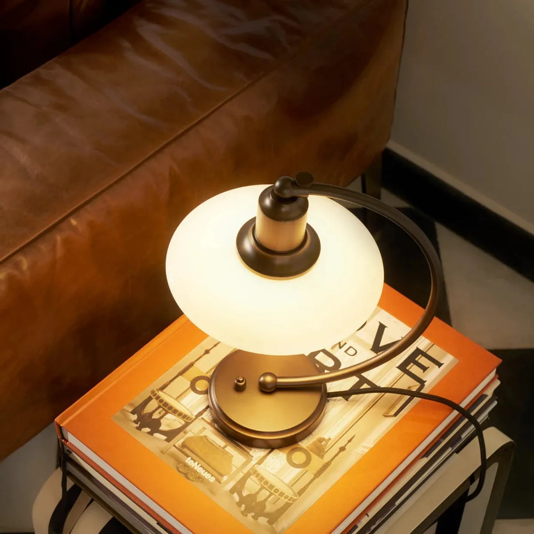 PH 2/2 Luna aged brass opal bordlampe-Bordlamper-Louis Poulsen-Messing/opal-LP__ 5744172150-Lightup.no