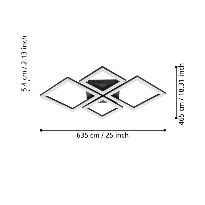 Paranday smart connect.z taklampe 42W 3000-6500K - Svart-Taklamper-Eglo-900318-Lightup.no