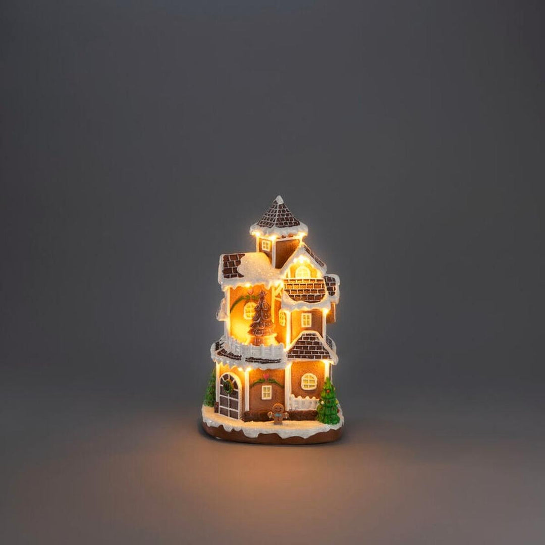 Pepperkakehus med LED – Batteri og USB-Julebelysning dekor og pynt-Konstsmide-Flerfarget-4213-600-Lightup.no