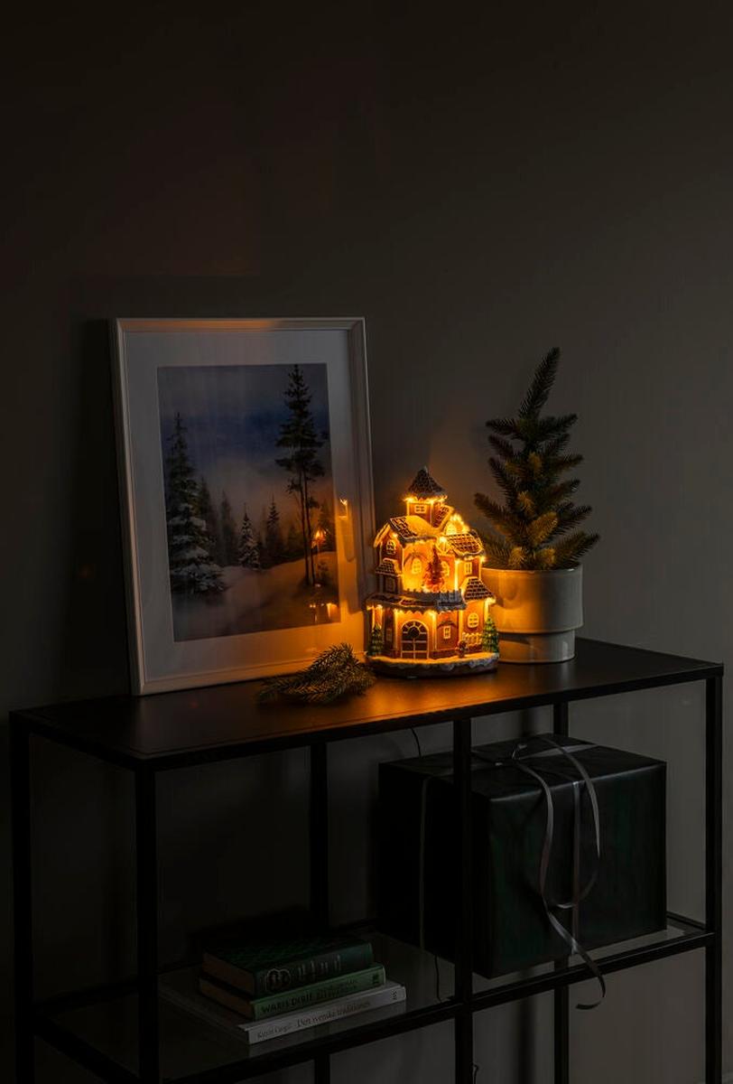 Pepperkakehus med LED – Batteri og USB-Julebelysning dekor og pynt-Konstsmide-Flerfarget-4213-600-Lightup.no