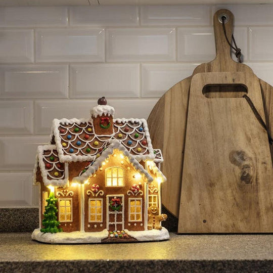 Pepperkakehus med lys-Julebelysning dekor og pynt-Konstsmide-Brun-4245-600-Lightup.no
