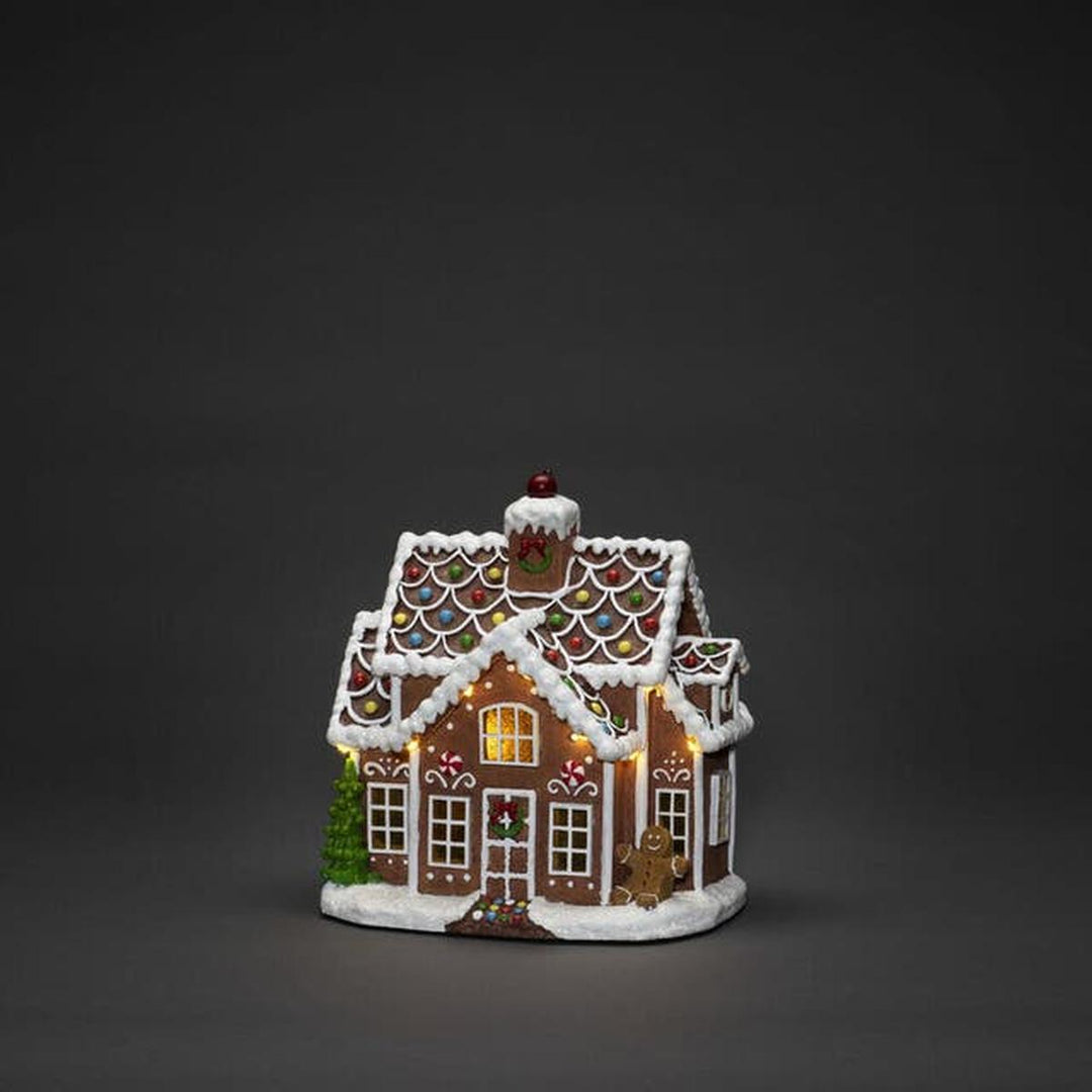 Pepperkakehus med lys-Julebelysning dekor og pynt-Konstsmide-Brun-4245-600-Lightup.no
