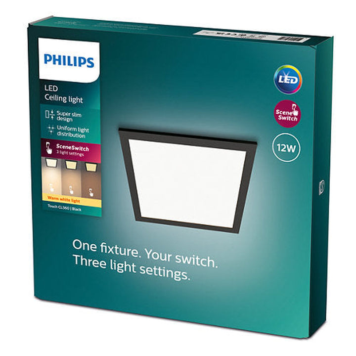 Philips CL560 taklampe 12W 2700K 3-steg dim-Taklamper-Philips-Svart-929002665401-Lightup.no