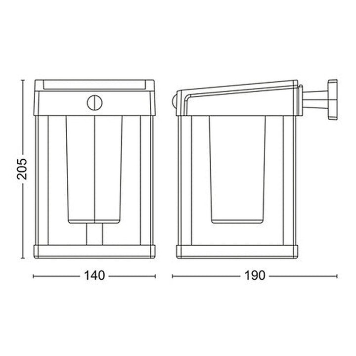 Philips Camill vegglampe 1,4W 3000 Kelvin IP44 solcelledrevet med dag/natt og bevegelse sensor-Utebelysning vegg klassisk-Philips-Svart-929003363701-Lightup.no