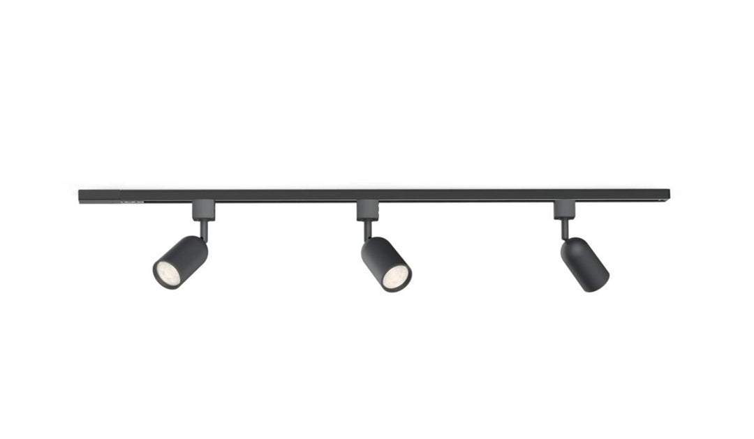 Philips EasyLink Shea spotskinne med 3 spotter - 1 meter-Spotskinner 230V-Philips-Svart-929004724101-Lightup.no