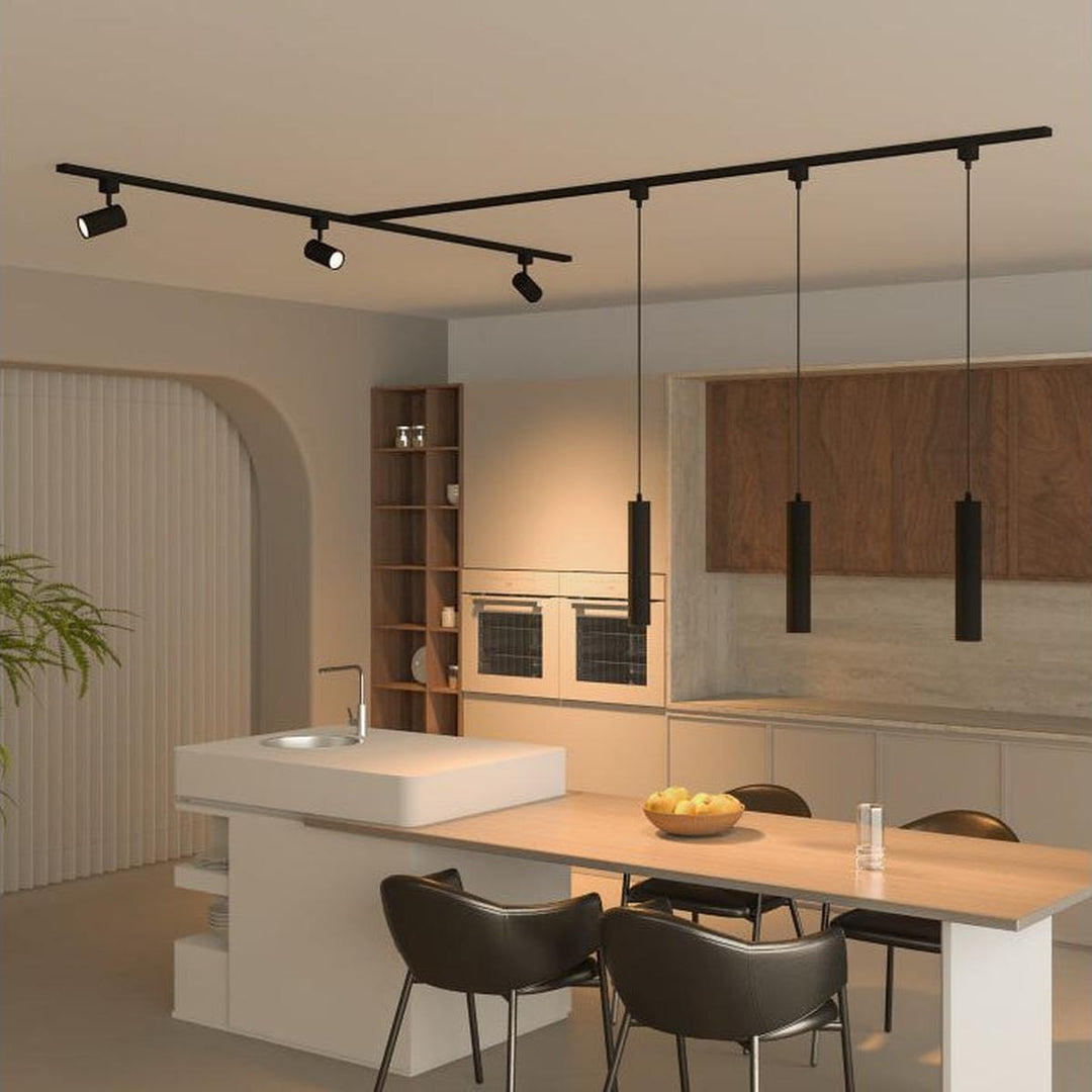 Philips EasyLink Zilo spotskinne med 3 spotter - 1 meter-Spotskinner 230V-Philips-Svart-929004723701-Lightup.no