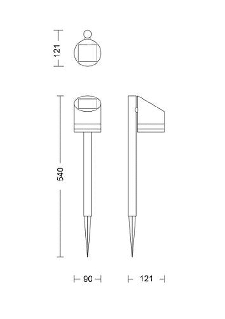 Philips Fyve hagelys 1,5W 2700 Kelvin IP44 solcelledrevet med dag/natt sensor-Utebelysning pullert-Philips-Svart-929004066001-Lightup.no