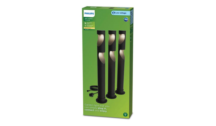 Philips Gardenlink Desi hagelys 2700K 1,5W IP44 3-pakning - 24 Volt-Utebelysning Hagebelysning-Philips-Svart-929004659701-Lightup.no