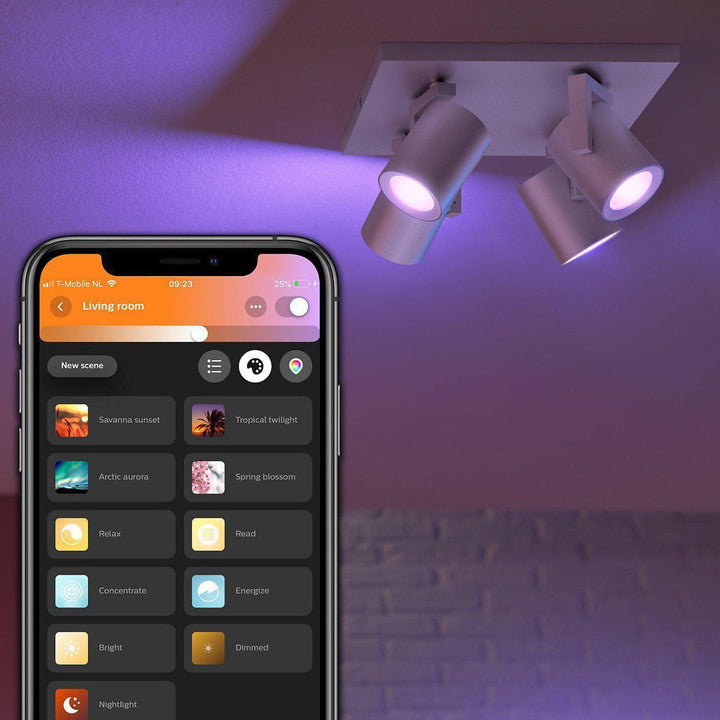 Philips Hue Argenta 4 lys spotlight white and colore ambiance-Taklamper-Philips Hue-Aluminium-915005762601-Lightup.no