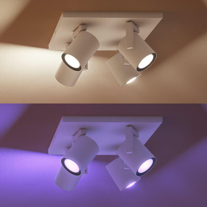 Philips Hue Argenta 4 lys spotlight white and colore ambiance-Taklamper-Philips Hue-Aluminium-915005762601-Lightup.no