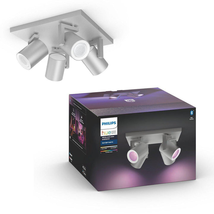 Philips Hue Argenta 4 lys spotlight white and colore ambiance-Taklamper-Philips Hue-Aluminium-915005762601-Lightup.no