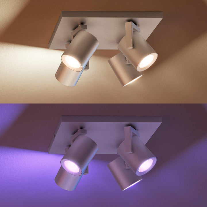 Philips Hue Argenta 4 lys spotlight white and colore ambiance-Taklamper-Philips Hue-Aluminium-915005762601-Lightup.no