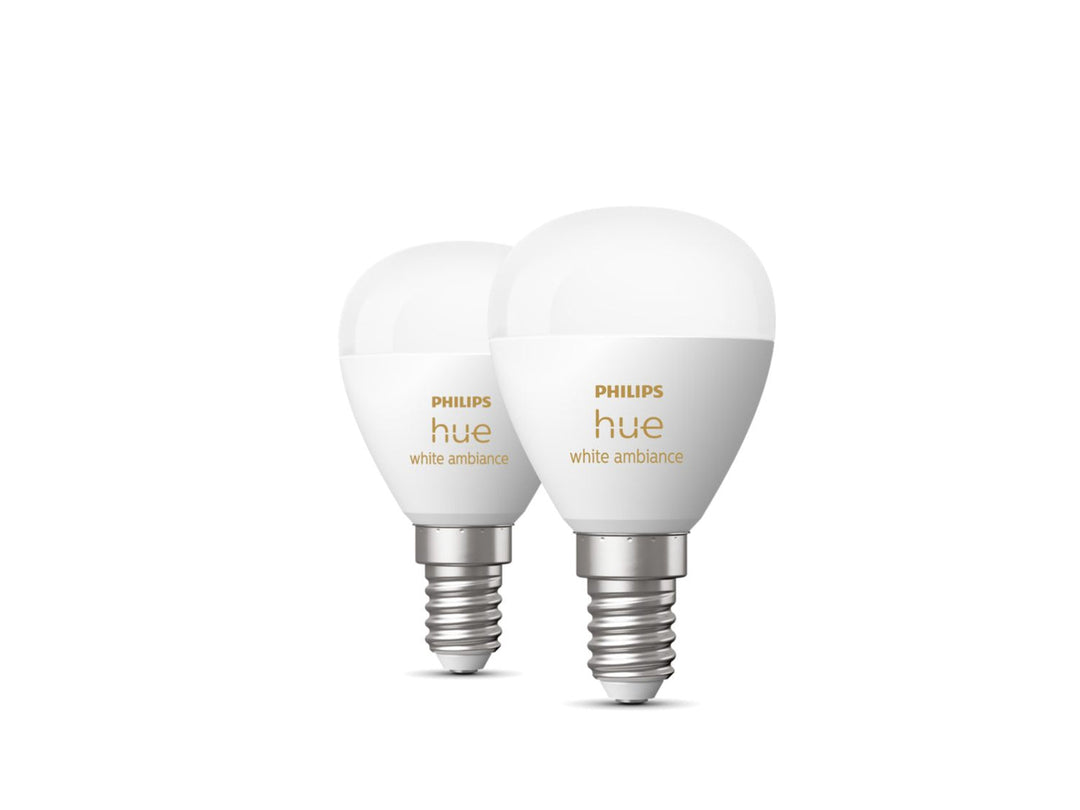 Philips Hue P45 E14 lyspære 5,1W 2200-6500K White Ambiance - 2 pakning-LED-pære E14 sokkel-Philips Hue-929003573702-Lightup.no