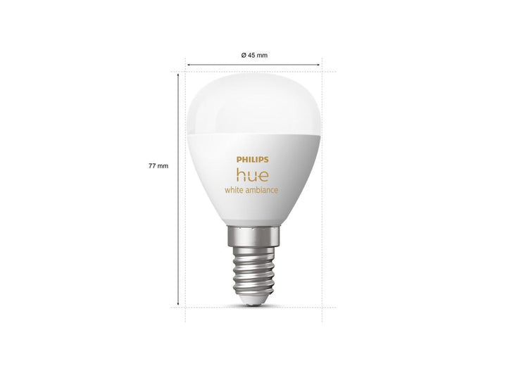 Philips Hue P45 E14 lyspære 5,1W 2200-6500K White Ambiance-LED-pære E14 sokkel-Philips Hue-929003573701-Lightup.no