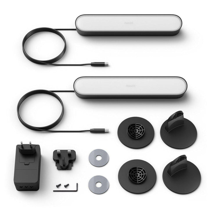 Philips Hue Play bar dobbeltpakke white and color ambiance - Hvit-Vegglamper-Philips Hue-Svart-915005733901-Lightup.no
