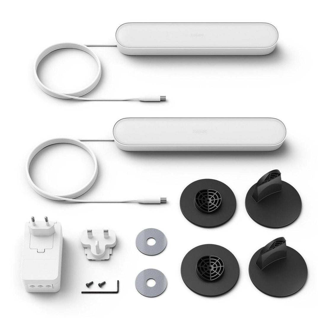 Philips Hue Play bar dobbeltpakke white and color ambiance - Hvit-Vegglamper-Philips Hue-Svart-915005733901-Lightup.no