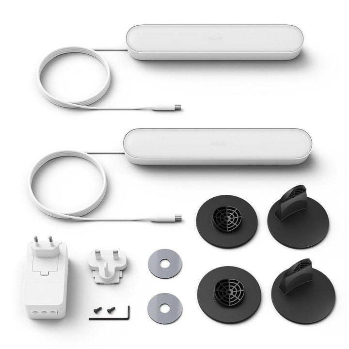 Philips Hue Play bar dobbeltpakke white and color ambiance - Hvit-Vegglamper-Philips Hue-Svart-915005733901-Lightup.no