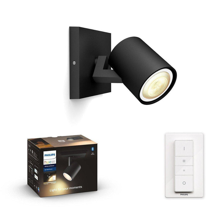 Philips Hue Runnner 1 spot m/fjernkontroll White Ambiance-Taklamper-Philips Hue-Svart-929003045901-Lightup.no