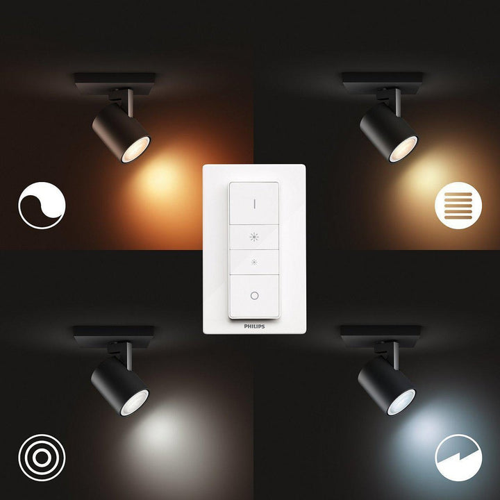 Philips Hue Runnner 1 spot m/fjernkontroll White Ambiance-Taklamper-Philips Hue-Svart-929003045901-Lightup.no