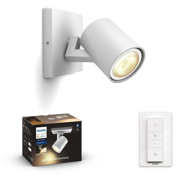 Philips Hue Runnner 1 spot m/fjernkontroll White Ambiance-Taklamper-Philips Hue-Svart-929003045901-Lightup.no
