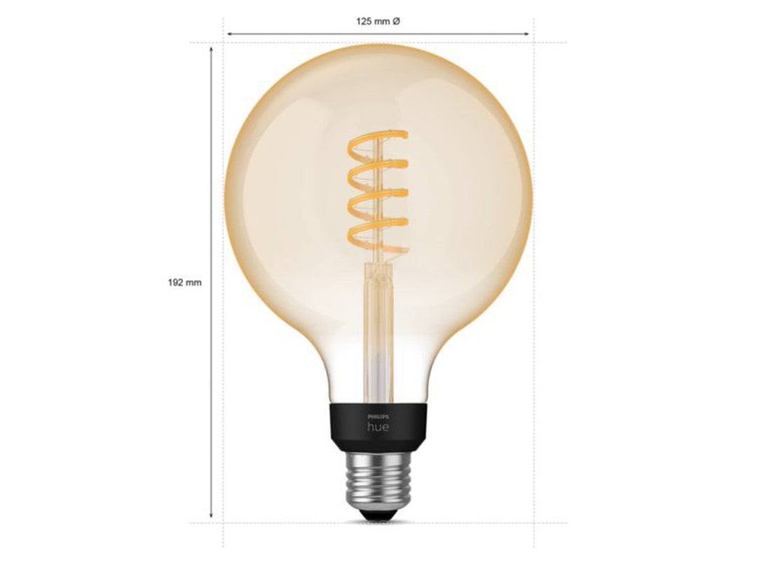Philips Hue white LED 7W E27 G125 2200-4500 Kelvin - 125 mm-Smartpærer E27-Philips Hue-Hvit-929002478101-Lightup.no