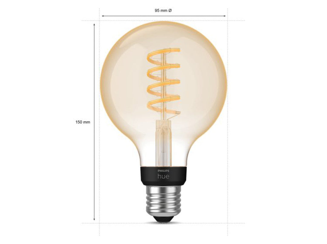 Philips Hue white LED 7W E27 G93 2200-4500 Kelvin - 95 mm-Smartpærer E27-Philips Hue-Hvit-929002477801-Lightup.no