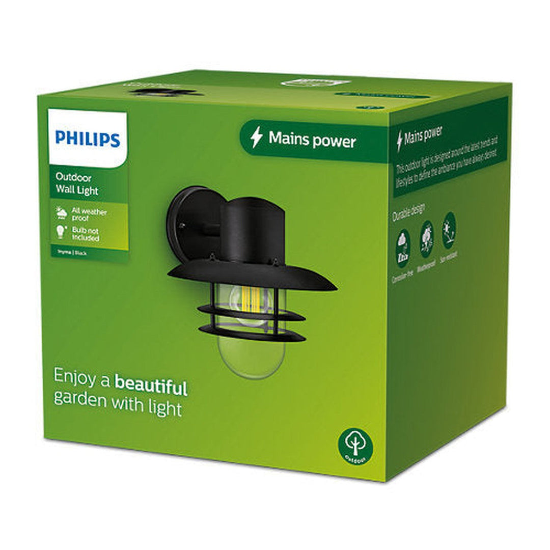 Philips Inyma vegglampe utendørs IP44-Utebelysning vegg klassisk-Philips-Svart-929003361601-Lightup.no