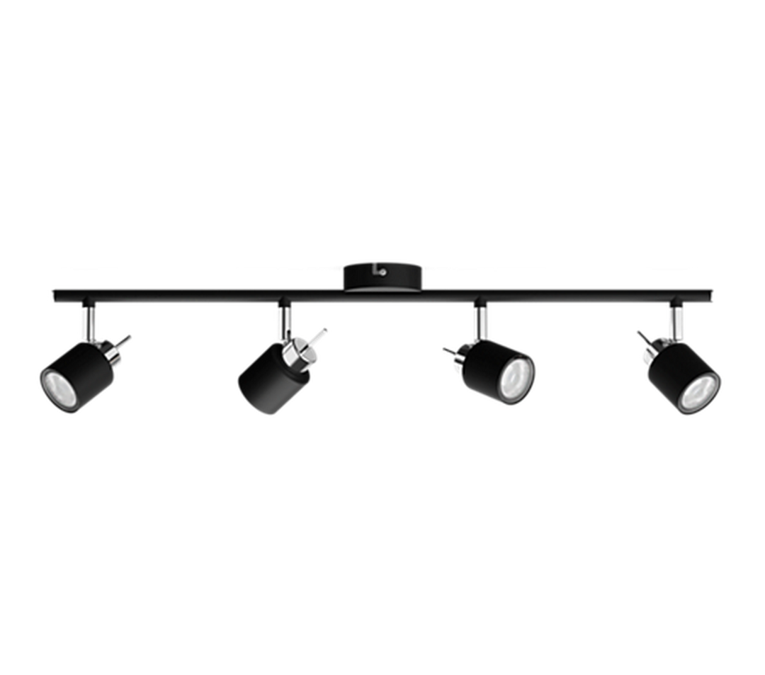 Philips Meranti skinne med 4 spot GU10-Taklamper-Philips-Svart-929003254201-Lightup.no