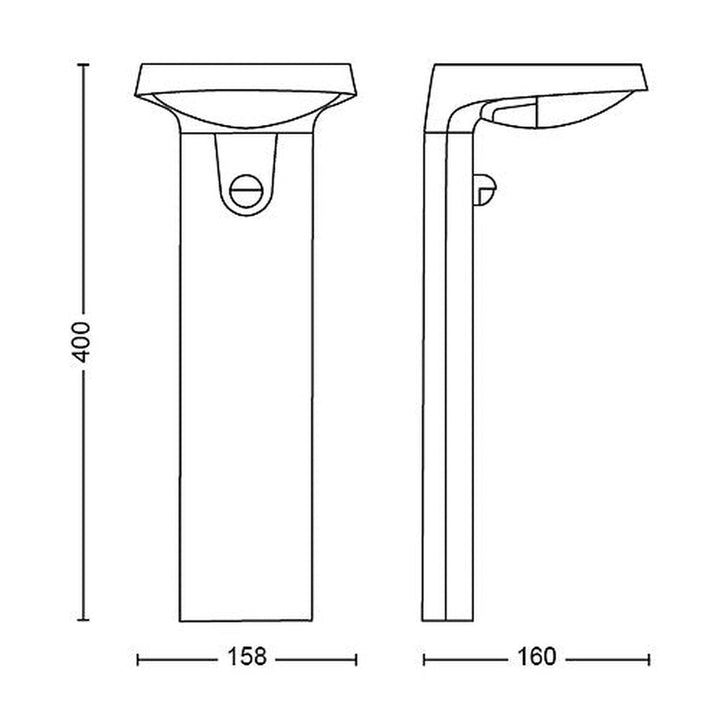 Philips Tyla pullert 1,2W 3000 Kelvin IP44 solcelledrevet med dag/natt og bevegelses sensor-Utebelysning pullert-Philips-Svart-929003260401-Lightup.no